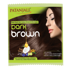 Patanjali Kesh Kanti Hair Colour (Cream & Developer) - Dark Brown Pack of 2